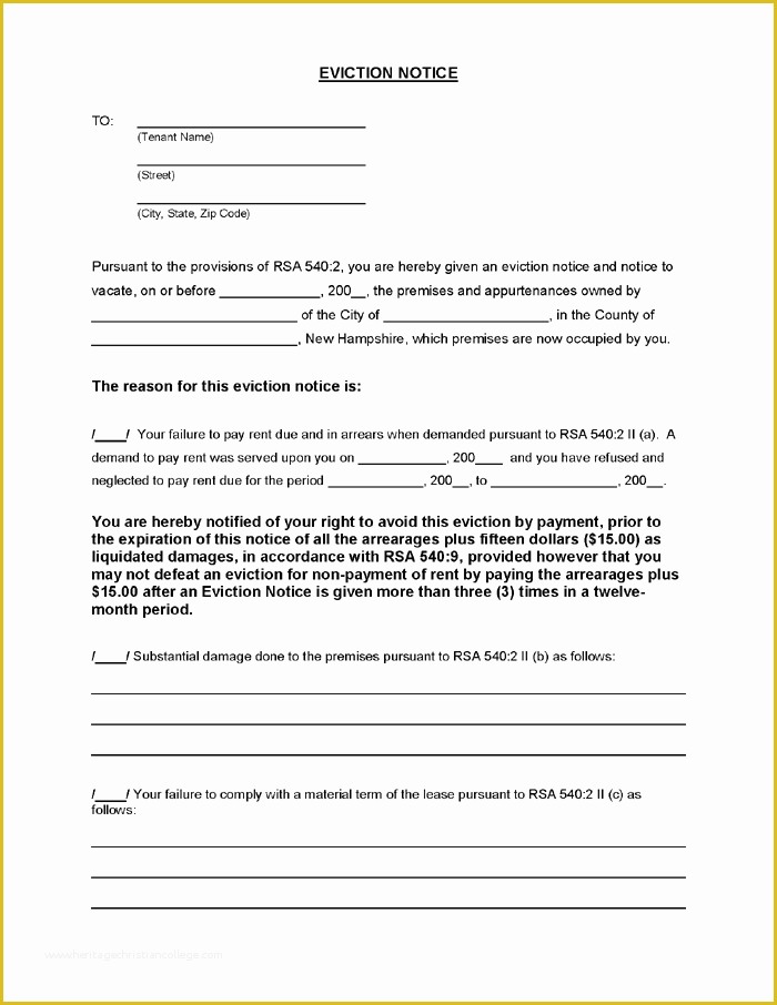 Free Eviction Notice Template Pa Of Eviction Notice Template