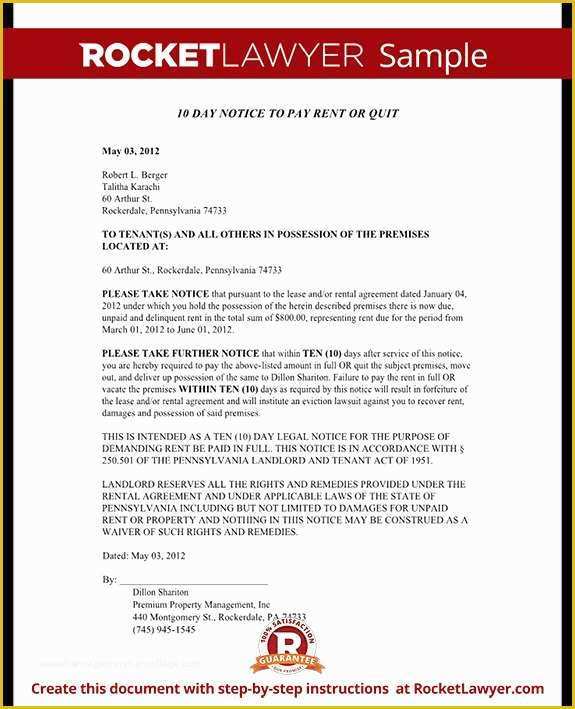 Free Eviction Notice Template Pa Of Inspirational Free Eviction Notice Template Pa