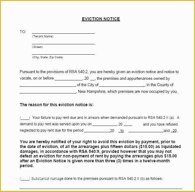 Free Eviction Notice Template Pa Of Printable Eviction Notice Template Business for Landlord