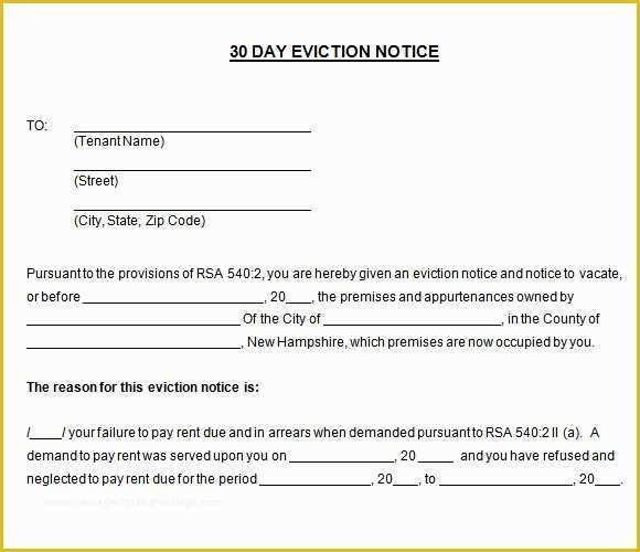 Free Eviction Notice Template Pa Of Sample 30 Day Notice Template 10 Free Documents In Pdf