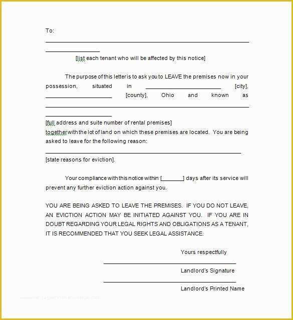 Free Eviction Notice Template Pdf Of 12 Eviction Templates Doc Excel Pdf