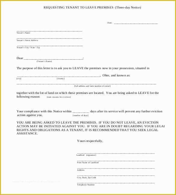Free Eviction Notice Template Pdf Of 30 Day Eviction Notice Template