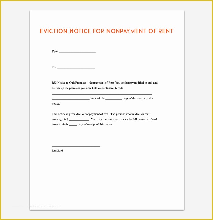 Free Eviction Notice Template Pdf Of Eviction Notice Template 5 Blank Notices for Word Pdf