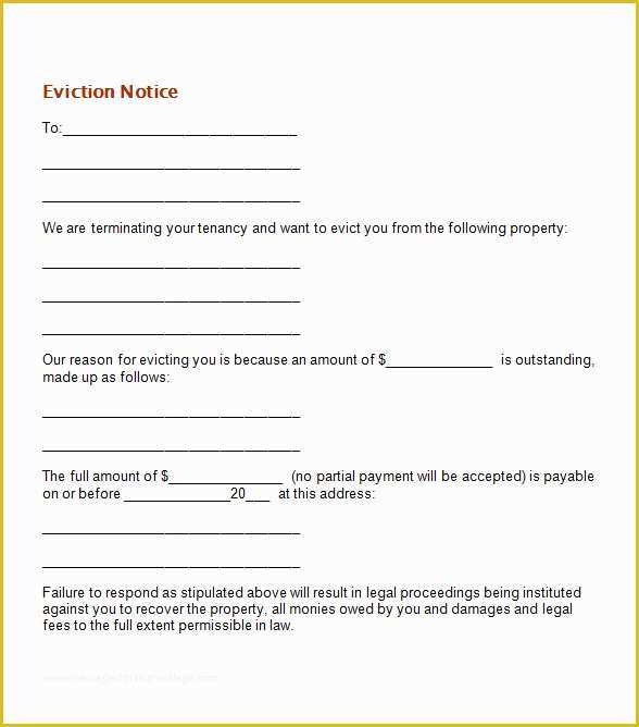 Free Eviction Template Of 4 Eviction Notice Templates Word Excel Pdf formats