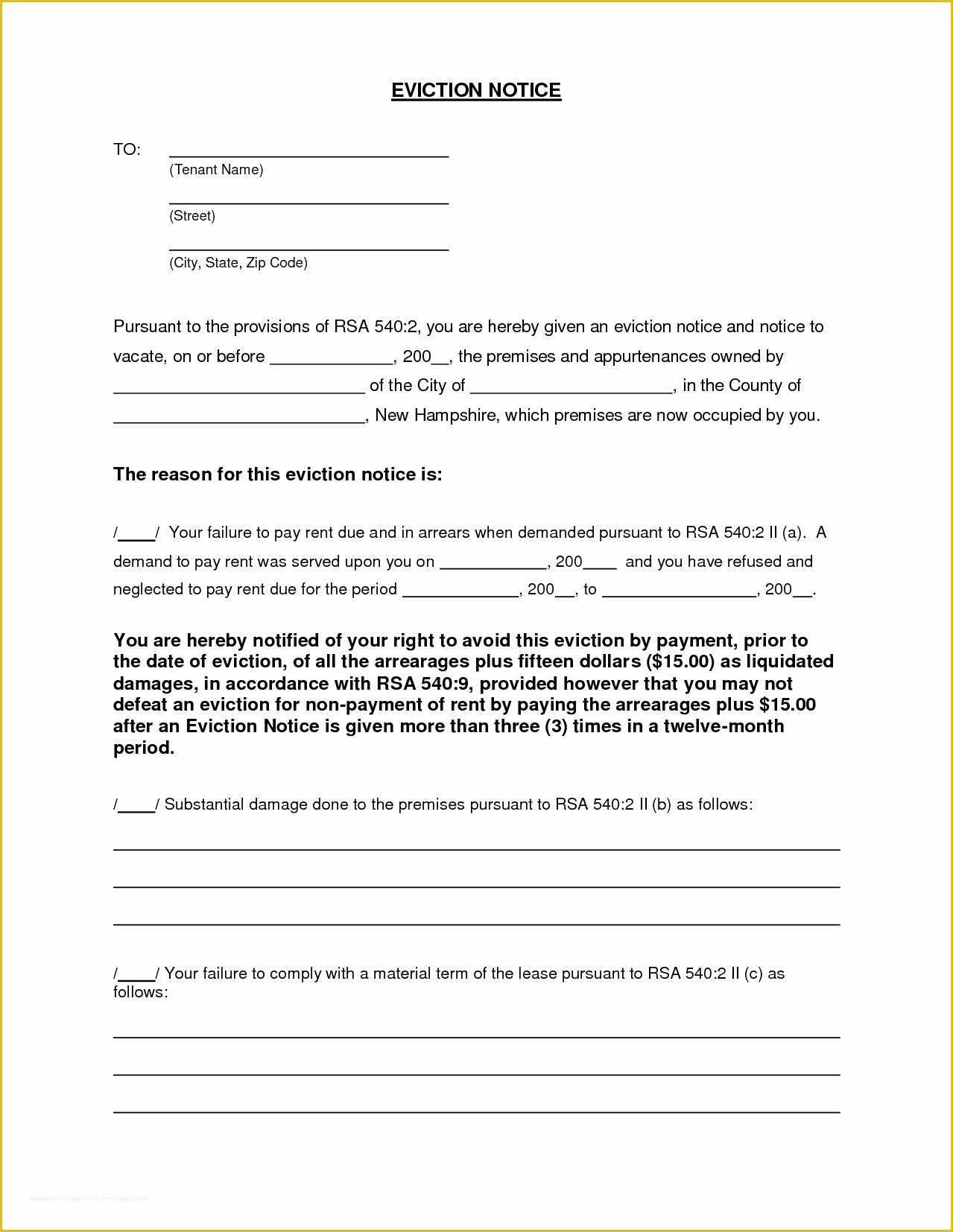 Free Eviction Template Of 6 Free Eviction Notice Template