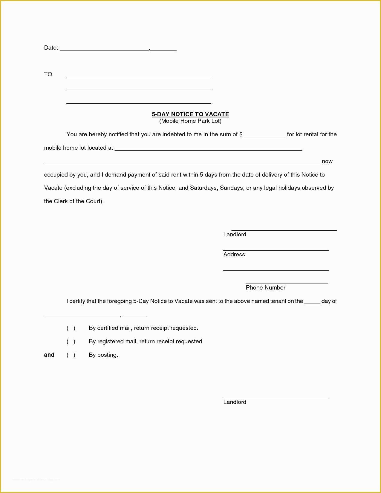 Free Eviction Template Of Letter Intent to Evict Template Samples