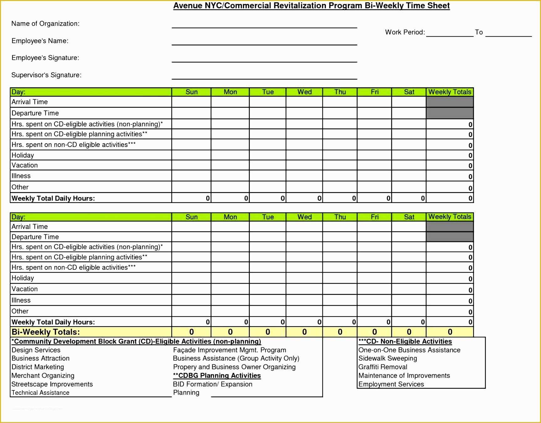 Free Excel Biweekly Timesheet Template Of 10 Excel Timesheet Template for Multiple Employees