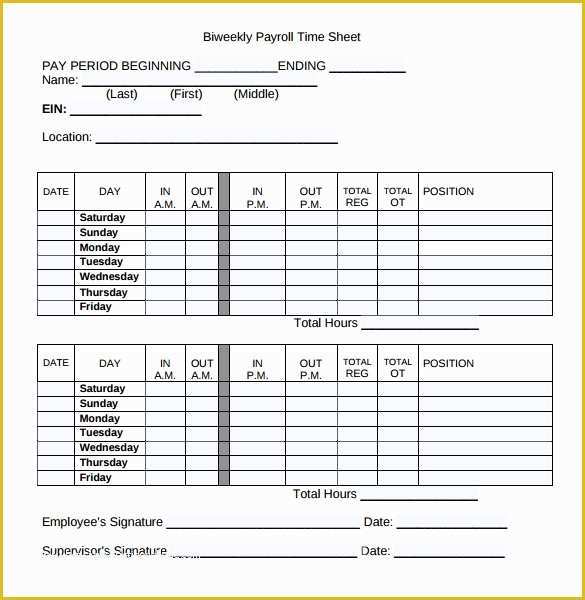 Free Excel Biweekly Timesheet Template Of 20 Payroll Timesheet Templates &amp; Samples Doc Pdf