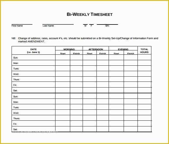 Free Excel Biweekly Timesheet Template Of 8 Biweekly Timesheet Template – Free Samples Examples