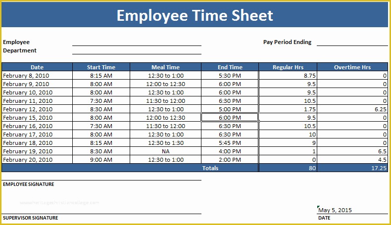 Free Excel Biweekly Timesheet Template Of Employee Timesheet Template Weekly and Monthly