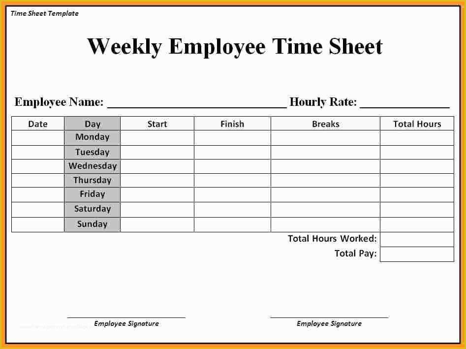 Free Excel Biweekly Timesheet Template Of Employee Timesheet Templates
