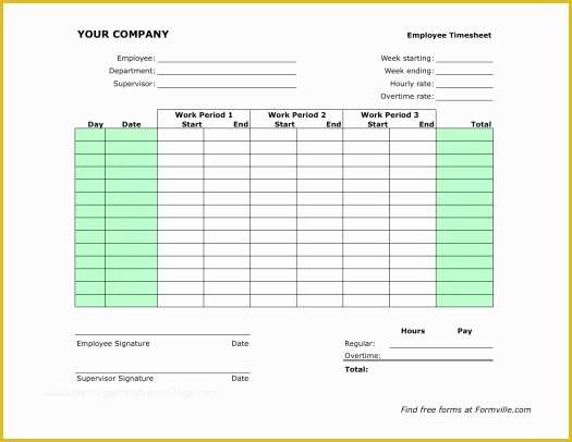 Free Excel Biweekly Timesheet Template Of Free Bi Weekly Timesheet Portrait From formville