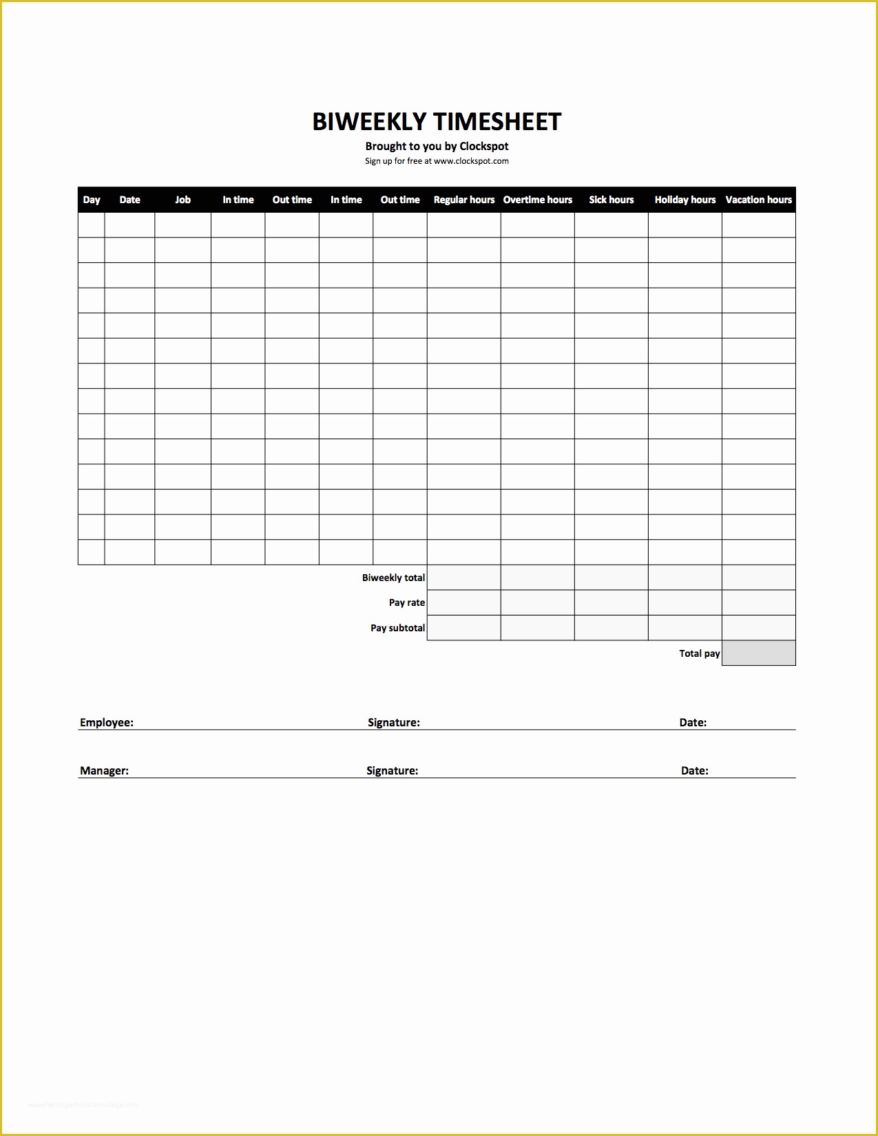 Free Excel Biweekly Timesheet Template Of Free Time Tracking Spreadsheets