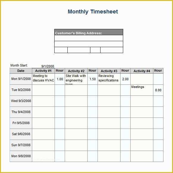 Free Excel Biweekly Timesheet Template Of Monthly Timesheet Template 22 Download Free Documents