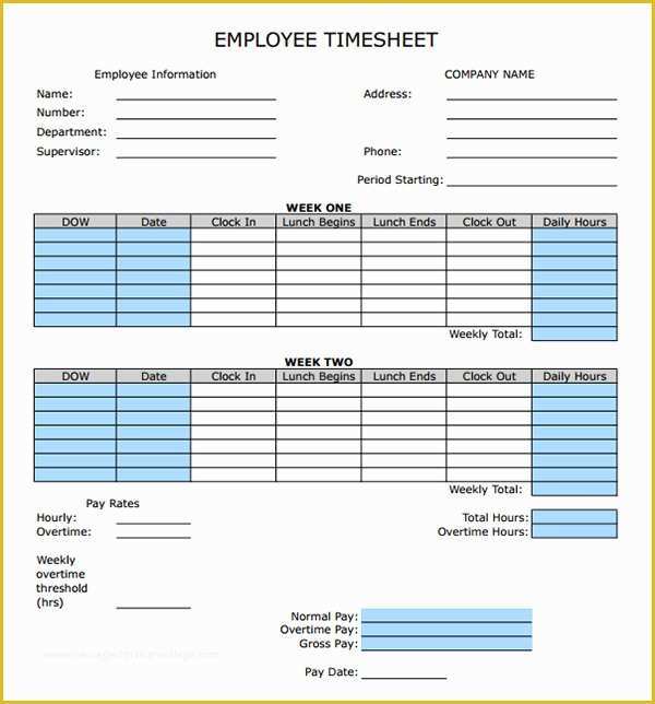 Free Excel Biweekly Timesheet Template Of Time Sheet Calculator Templates 15 Download Free