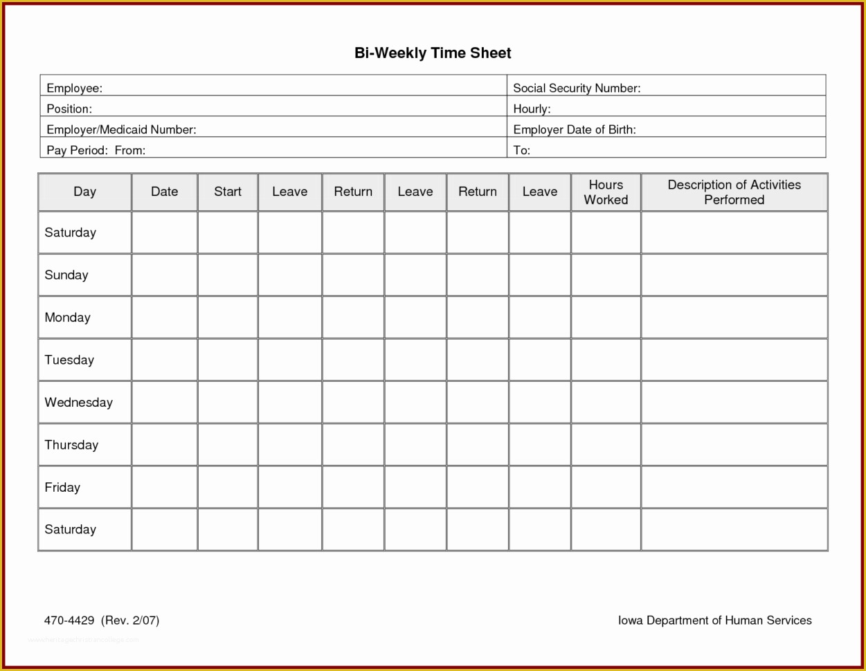 Free Excel Biweekly Timesheet Template Of Weekly Timesheet Template Excel Free Download Time