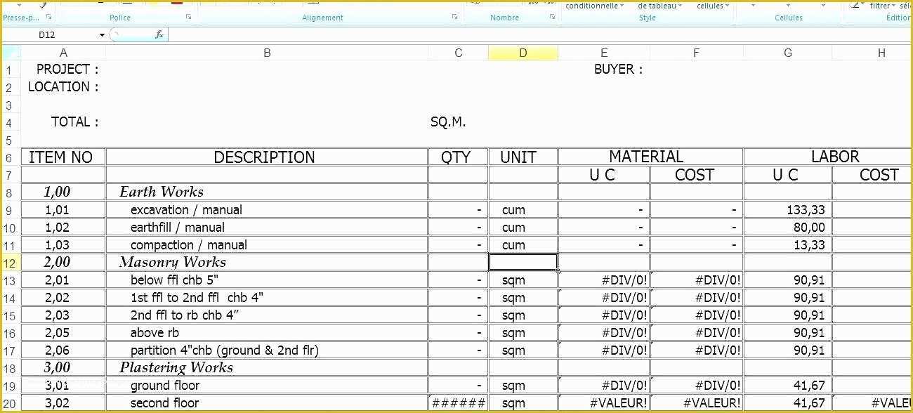 Free Excel Construction Templates Of Construction Estimate Template Excel Download by Building