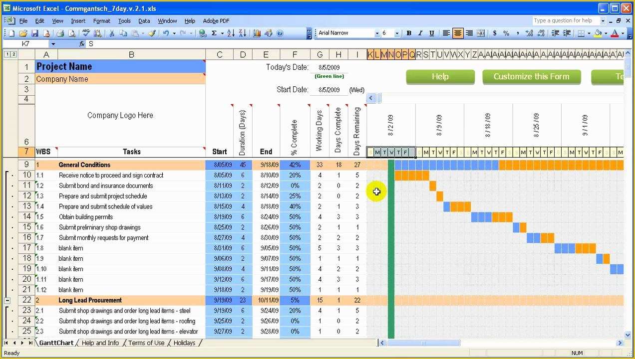 Free Excel Construction Templates Of Construction Schedule Template