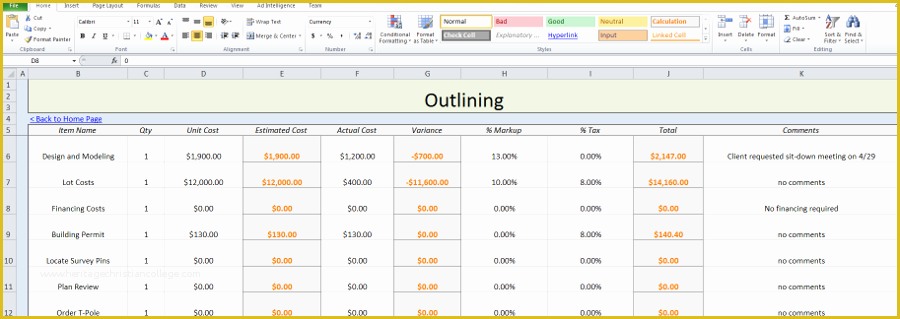 Free Excel Construction Templates Of Free Residential Construction Estimating Template
