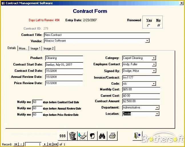 Free Excel Contract Management Template Of Microsoft Access Contract Management Database Template