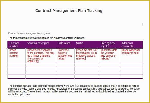 Free Excel Contract Management Template Of Sample Contract Management Plan You Will Never Believe