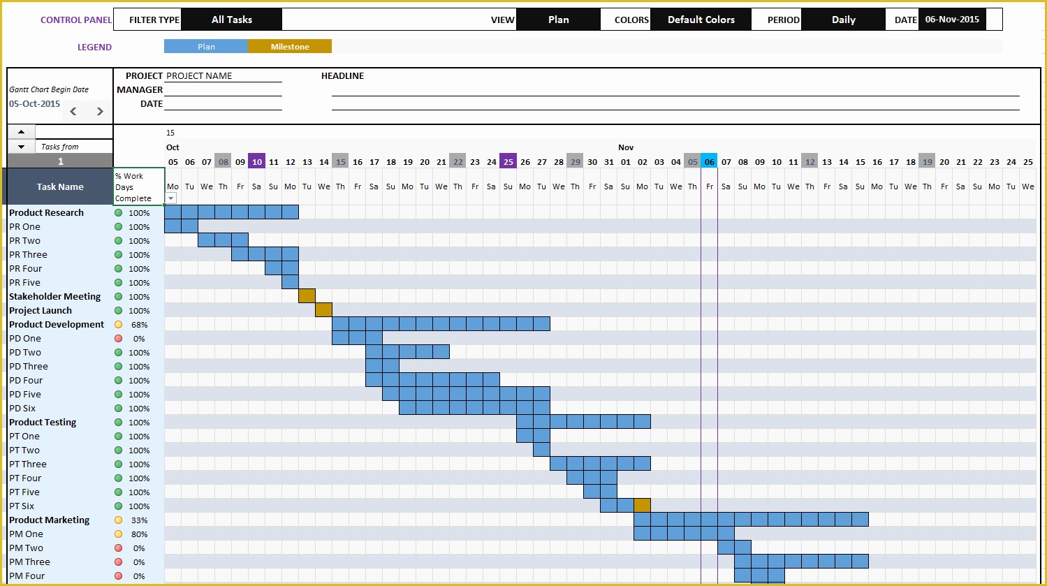 Free Excel Gantt Chart Template 2016 Of Excel Schedule Maker