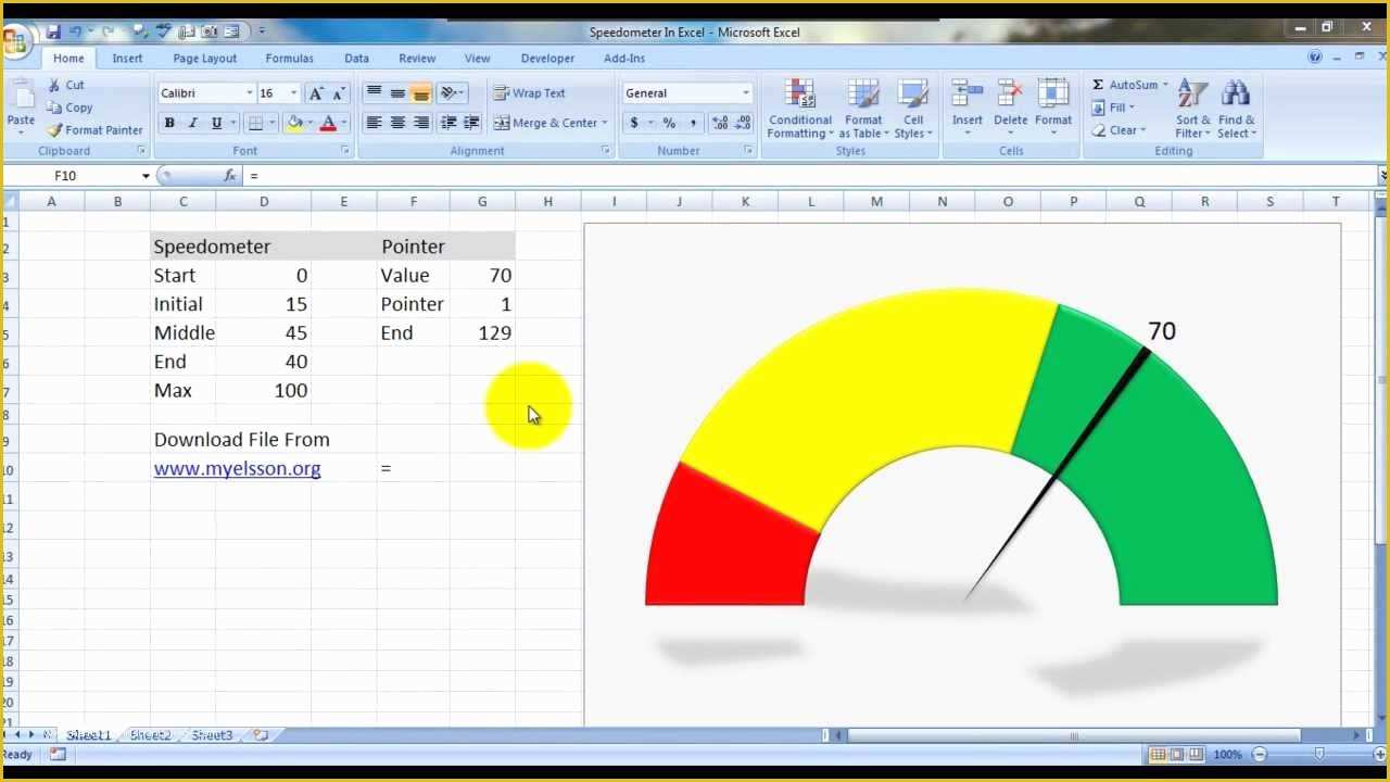 Free Excel Graph Templates Of Create Speedometer Chart In Excel