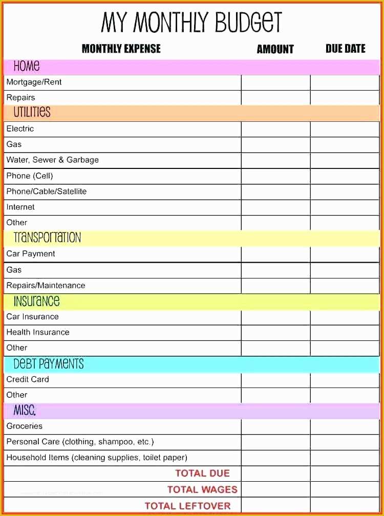 Free Excel Home Budget Template Of Free Bud Printable Template Simple Bud Template
