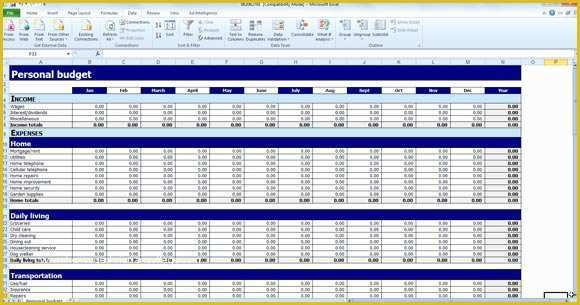 Free Excel Home Budget Template Of Free Personal Bud Template for Excel