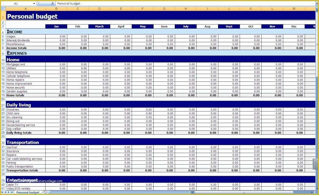 Free Excel Home Budget Template Of Monthly and Yearly Bud Spreadsheet Excel Template