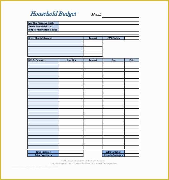 Free Excel Home Budget Template Of Personal Bud Template – 10 Free Word Excel Pdf