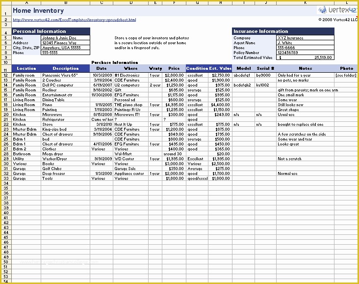 Free Excel Inventory Database Template Of Free Home Inventory Spreadsheet Template for Excel