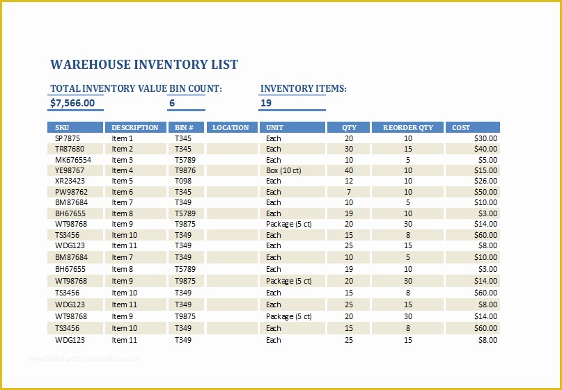 Free Excel Inventory Database Template Of Ms Excel Warehouse Inventory List Template