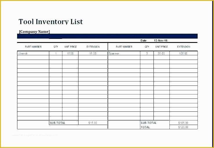 Free Excel Inventory Database Template Of tool Inventory List Inventory – Tannaschmittfo