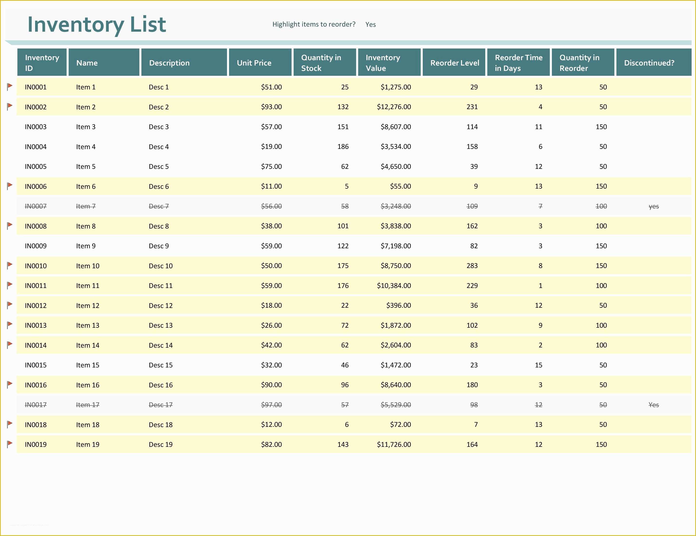 Free Excel Inventory Database Template Of Warehouse Inventory