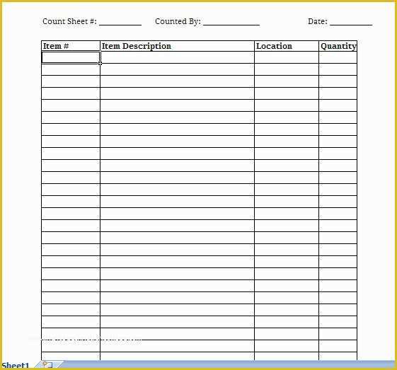 Free Excel Inventory Template Of 5 Best Of Printable Blank Excel Spreadsheet