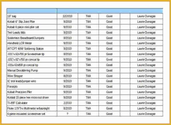 Free Excel Inventory Template Of 5 tool Inventory Spreadsheet