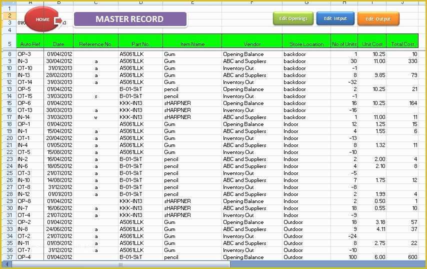 Free Excel Inventory Template Of Abcaus Excel Inventory Template and Tracker Download