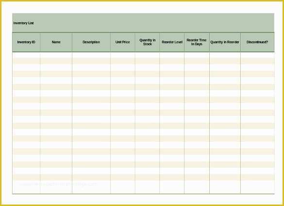 Free Excel Inventory Template Of Inventory List Template 13 Free Word Excel Pdf