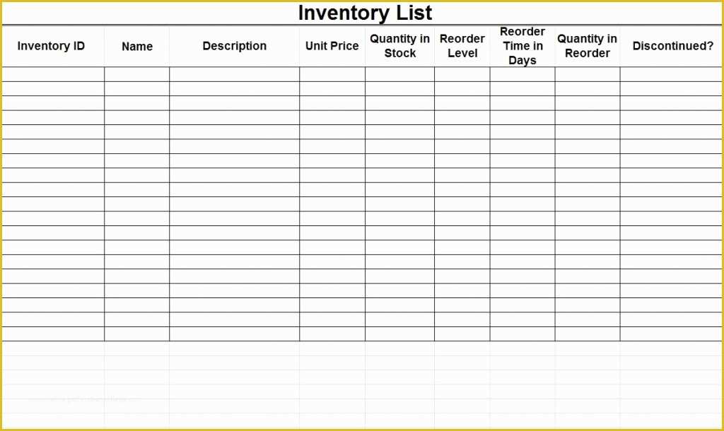 Free Excel Inventory Template Of Inventory Template