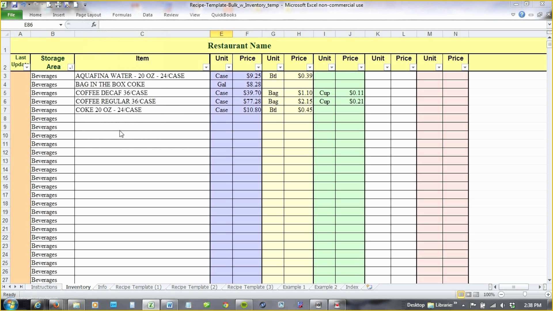 Free Excel Inventory Template Of Sheet Free Food Inventory Spreadsheet Template Excel