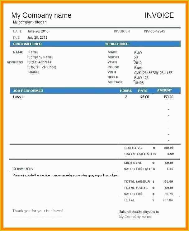 Free Excel Invoice Template Mac Of 9 Excel Invoice Template Mac