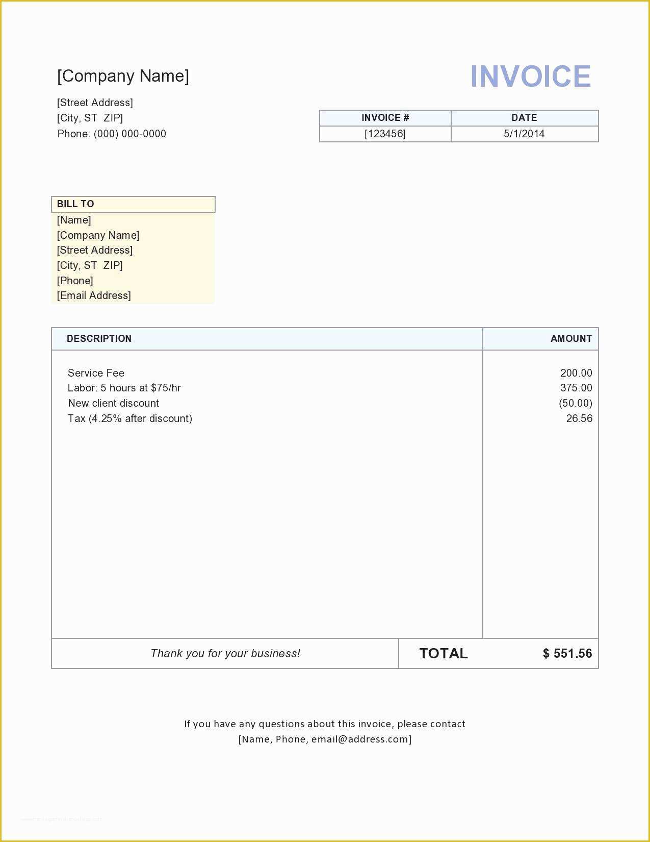 Free Excel Invoice Template Mac Of Generic Invoice Template Word Birth Certificate Receipt