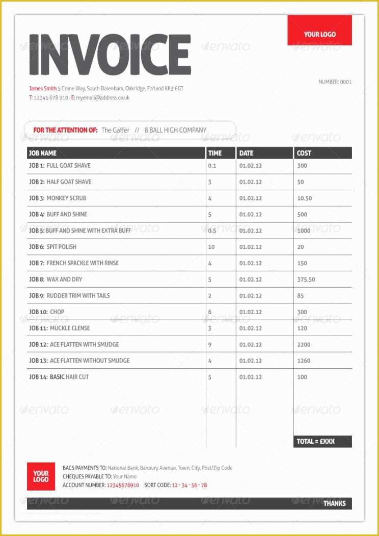 Free Excel Invoice Template Mac Of Invoice Template Numbers