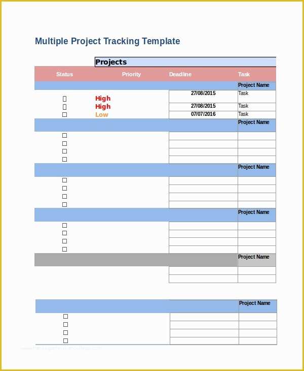 Free Excel Multiple Project Management Tracking Templates Of Excel Project Template 11 Free Excel Documents Download