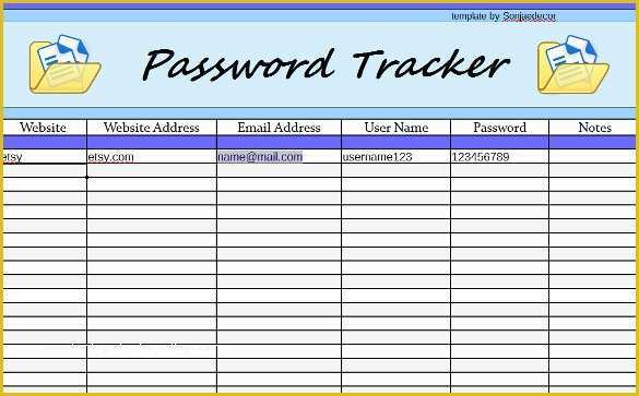 Free Excel Password Manager Template Of 9 Sample Password Spreadsheet Templates Pdf Doc Excel