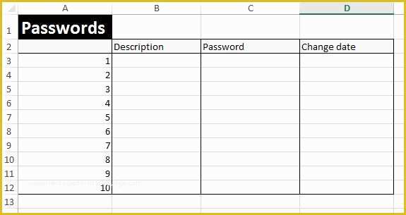 Free Excel Password Manager Template Of Download Free Excel Examples Downloadexceltemplate