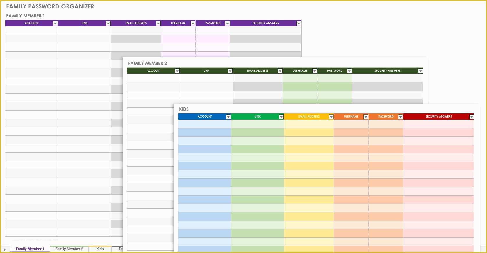 Free Excel Password Manager Template Of Free Password Templates and Spreadsheets