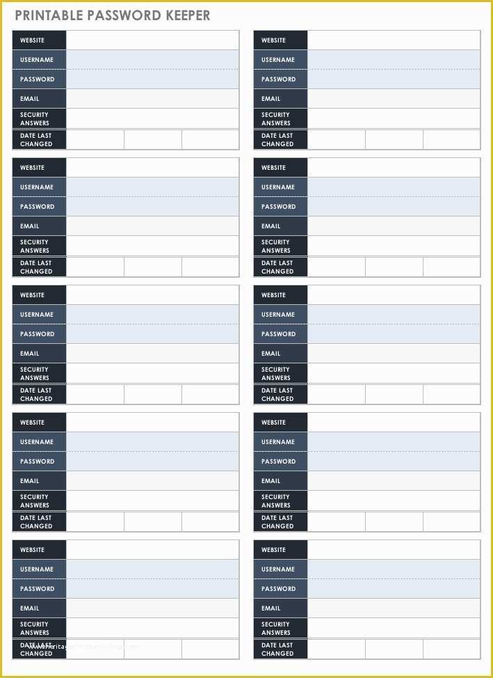 Free Excel Password Manager Template Of Free Password Templates and Spreadsheets