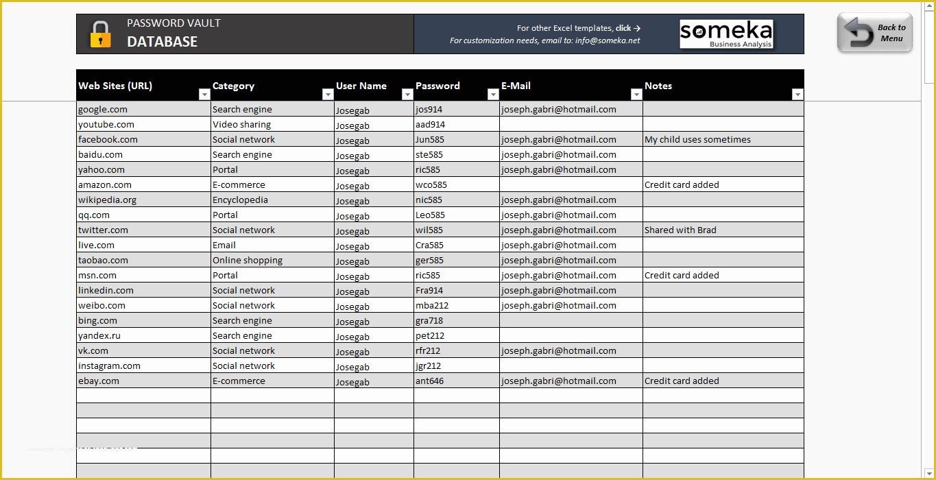 Free Excel Password Manager Template Of Password Keeper Free Password List Template In Excel